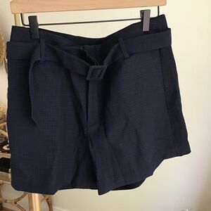 Banana Republic Factory Navy Blue Belted Shorts NWT Size 12